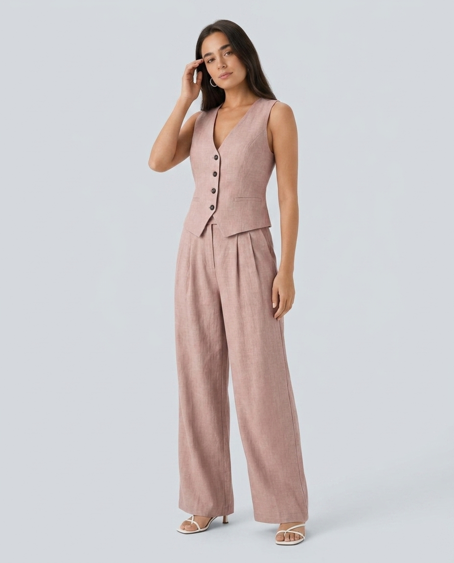 Conjunto Dos Piezas Escote V - modelo AURA PRADO