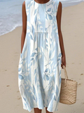Joy Vestido Midi Estampado Hojas