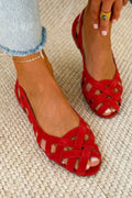 Sandalias Trenzadas de Punta Abierta con Tiras Cruzadas en color Topo
