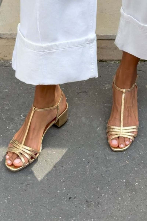 ALLEGRA - Sandalias Doradas Elegantes de Día en color Dorado