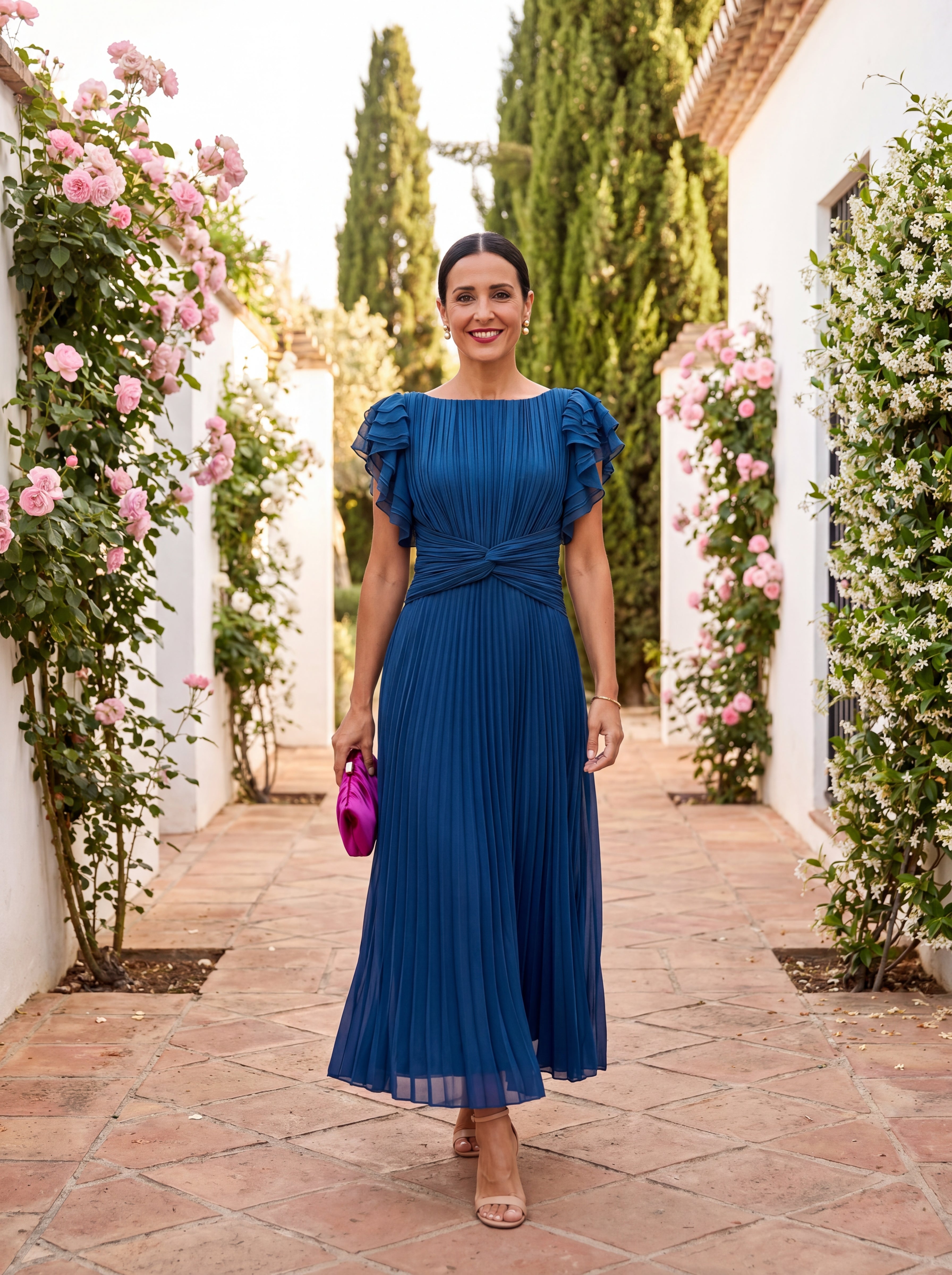 Lara | Vestido de Noche Plisado Elegante