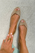 Bailarinas d'Orsay de Ante con Punta Abierta en color Beige