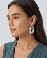 Orin Large Hoop Earrings in Silver