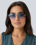 Gafas de Sol Rectangulares Azul - modelo AURA PRADO