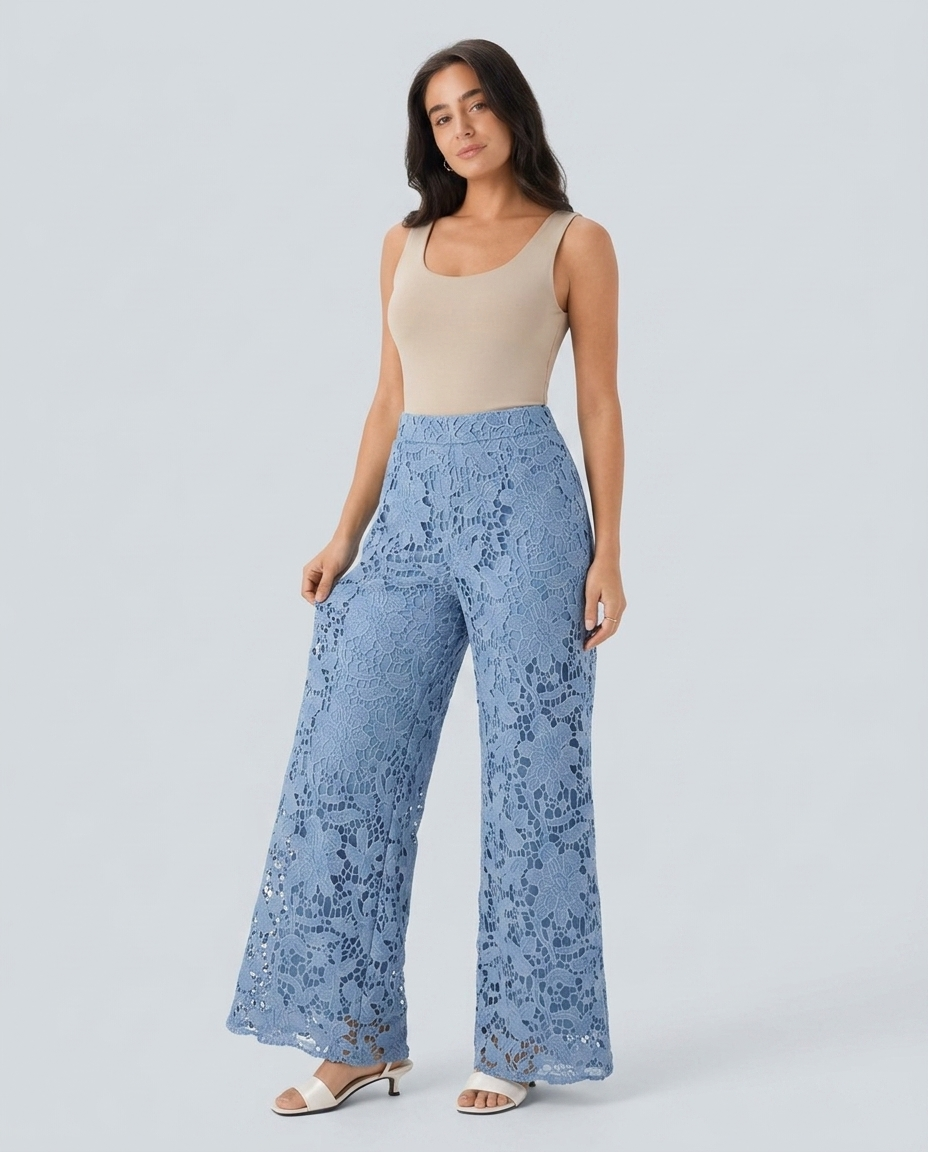 Pantalones Palazzo Regina - modelo AURA PRADO