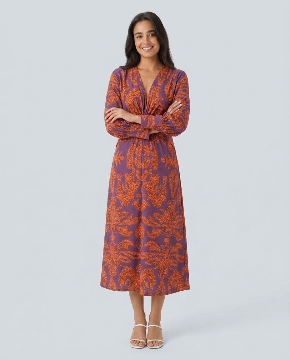 Vestido midi con estampado - modelo AURA PRADO