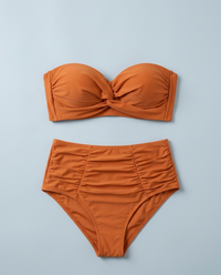 Nicoletta  Bikini Bandeau con Tejido Fruncido