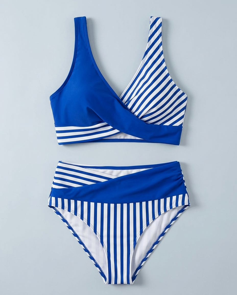 Bikini Cruzado de Rayas - AURA PRADO