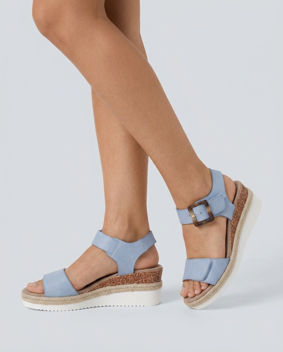 Sandalias Velcro Azul Claro - AURA PRADO