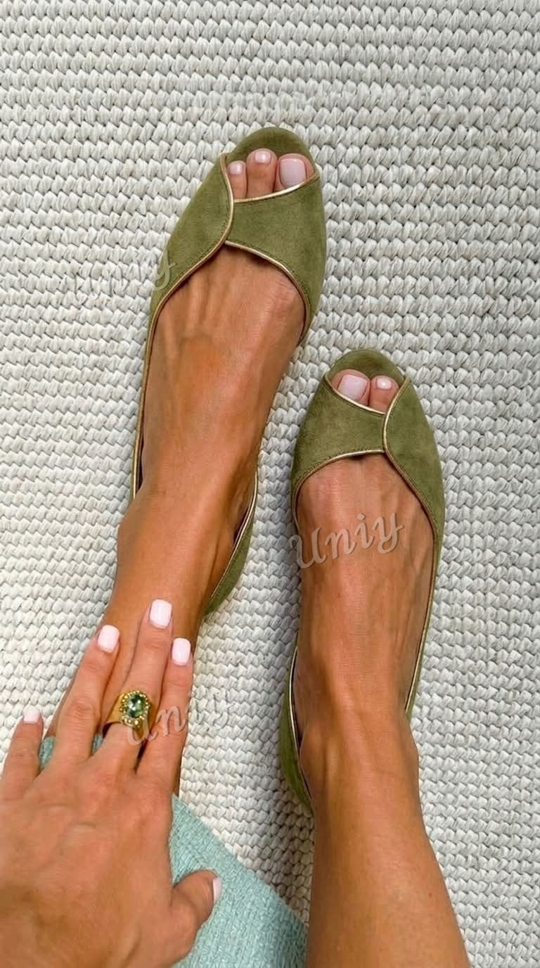 Bailarinas d'Orsay de Ante con Punta Abierta en color Beige